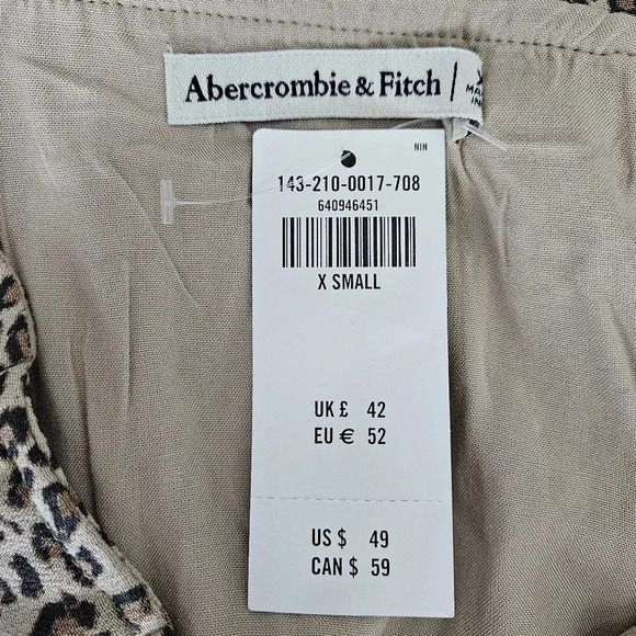 Abercrombie & Fitch Mini Faux Wrap Skirt Leopard Cheetah Tie Zip Waist NWT - Picture 3 of 6